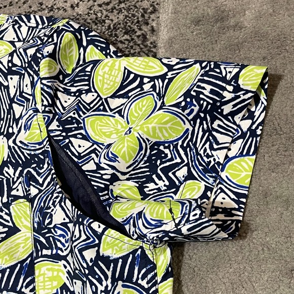 Speedo Hawaiian Performance Shirt Men 2XL Blue Green Floral Tropical Vented - Picture 7 of 9